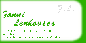 fanni lenkovics business card